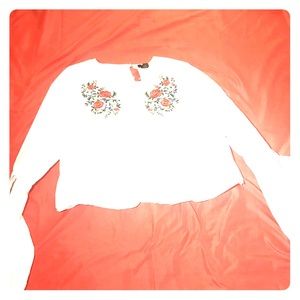 White Blouse Crop Top